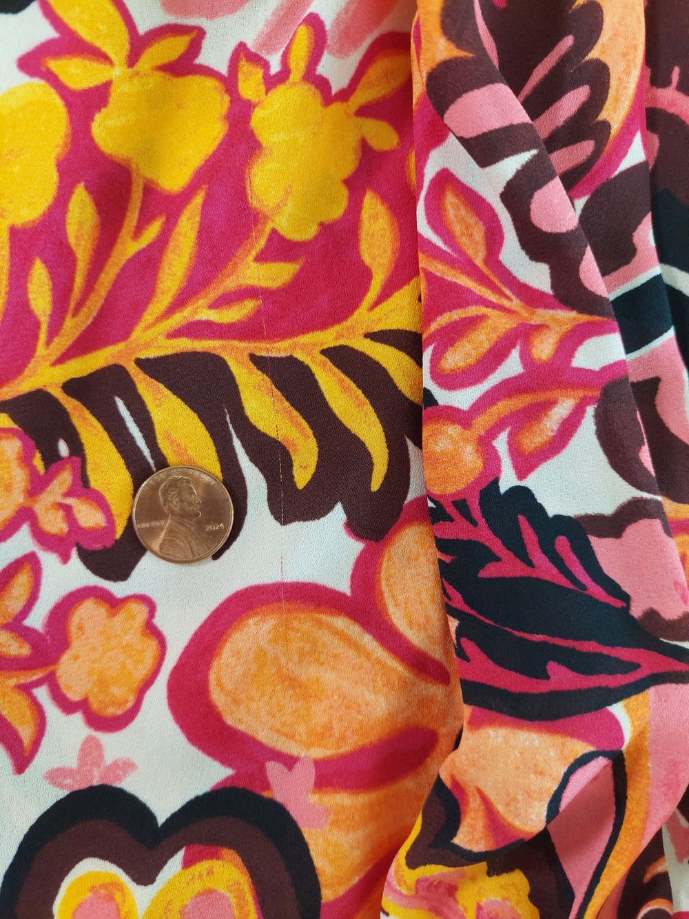 Alex & Lili Paisley Floral Button Down Shirt XL Pink Orange Long Sleeve festival - Picture 9 of 9